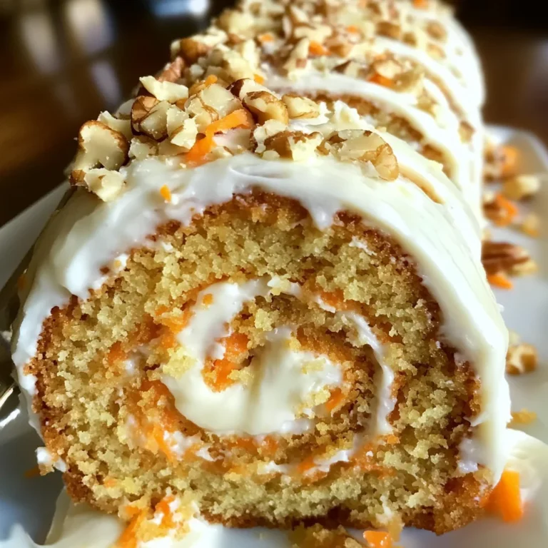 Carrot Cake Roll with Cream Cheese Frosting Filling