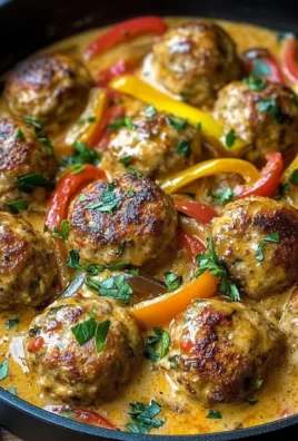Creamy Bell Pepper Chicken Meatballs
