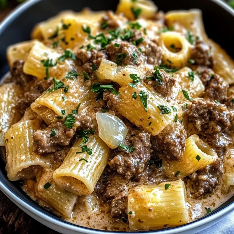 Creamy Garlic Beef Pasta