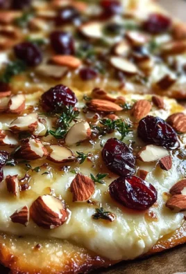 Crispy Flatbread with Brie, Cranberries & Toasted Almonds