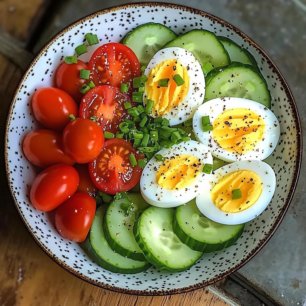 Garden Egg Bowl with Cucumber & Cherry Tomatoes