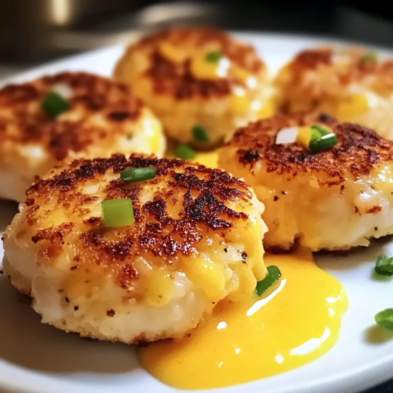 Golden Cheddar Crab Cakes with Zesty Lemon Butter Drizzle