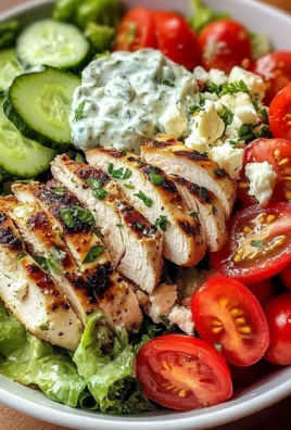 Greek Chicken Salad Bowl with Tzatziki & Feta