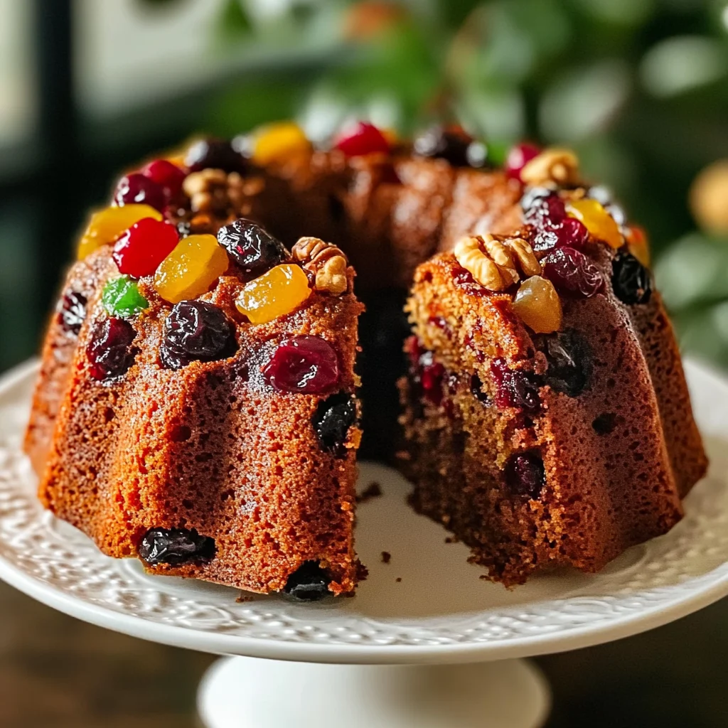 Healthy Christmas Fruit Bundt Cake