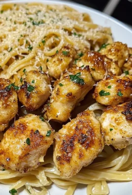 Lemon Garlic Butter Chicken Bites with Savory Parmesan Linguine