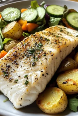 Pan-Seared White Fish with Herbed Baby Potatoes & Garden Salad