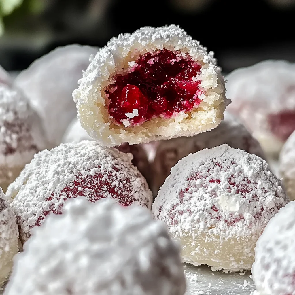 Raspberry Almond Snowball Cookies Delightful Easy Recipe