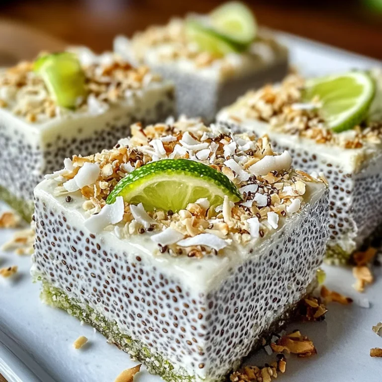 Refreshing No-Bake Chia Pudding Bars with Zesty Coconut Lime Flavor