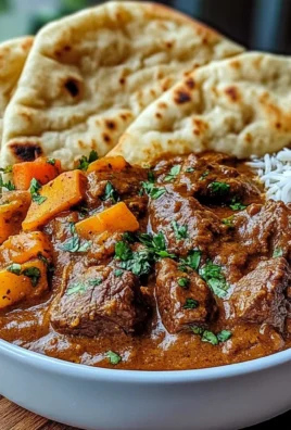 Slow-Cooked Beef Curry with Garlic Naan