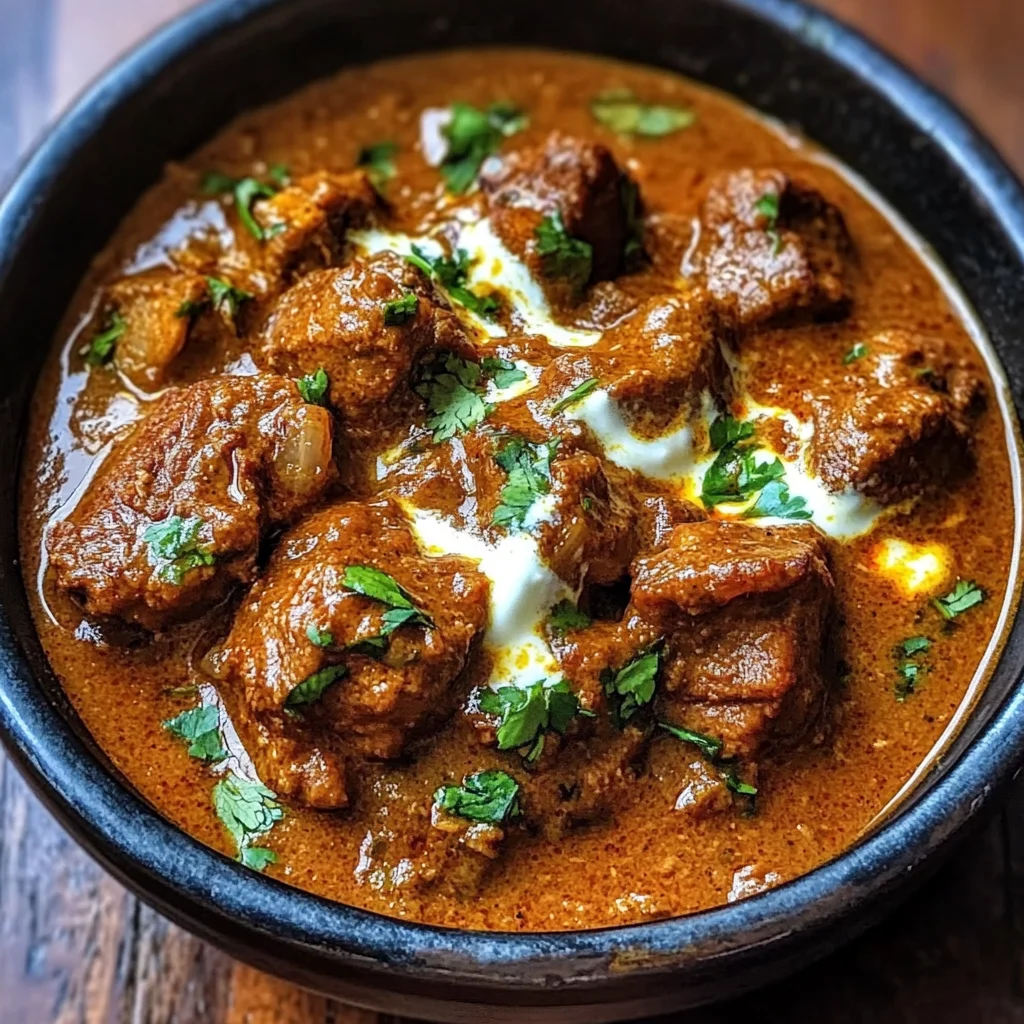 Slow-Cooked Lamb Rogan Josh with Kashmiri Chili and Yogurt