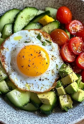 Sunny Egg with Avocado-Cucumber Tomato Salad