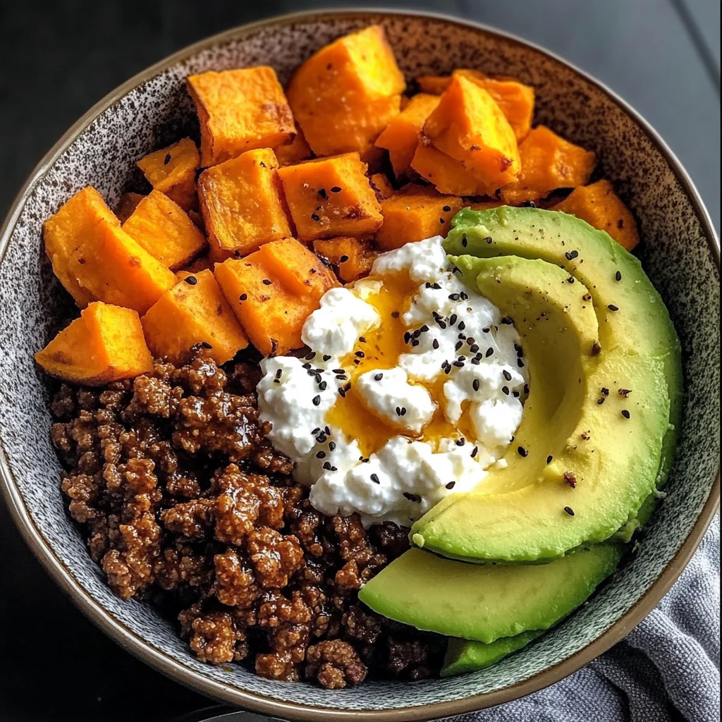 Sweet Potato, Beef & Avocado Protein Bowl