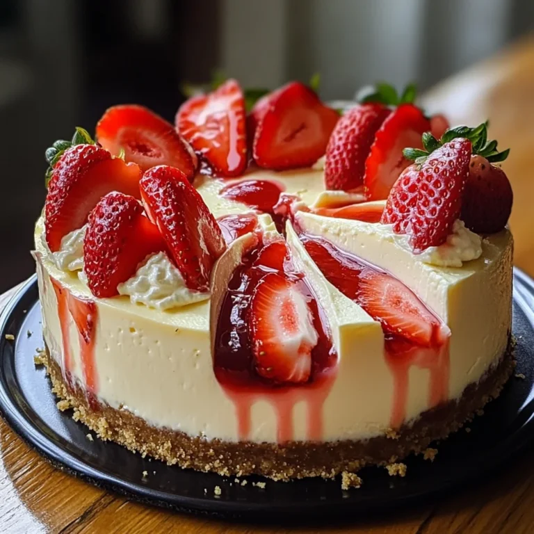 White Chocolate Strawberry Cheesecake