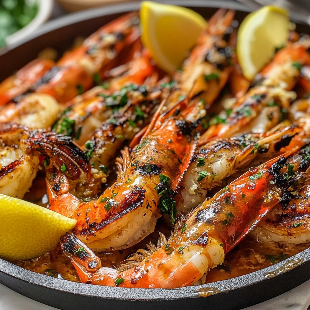 BBQ Grilled Prawns with Garlic, Lemon & Chilli