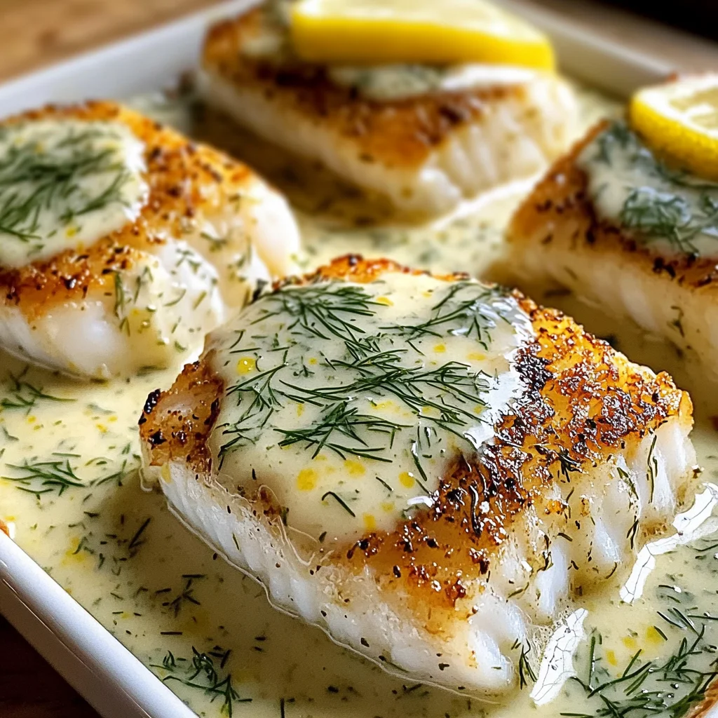 Baked Cod with Lemon-Dill Sauce