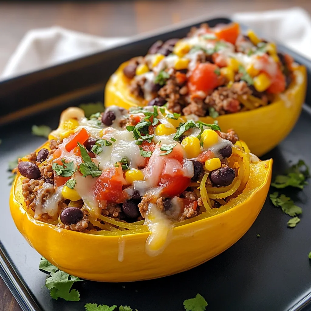 Burrito Spaghetti Squash Boats