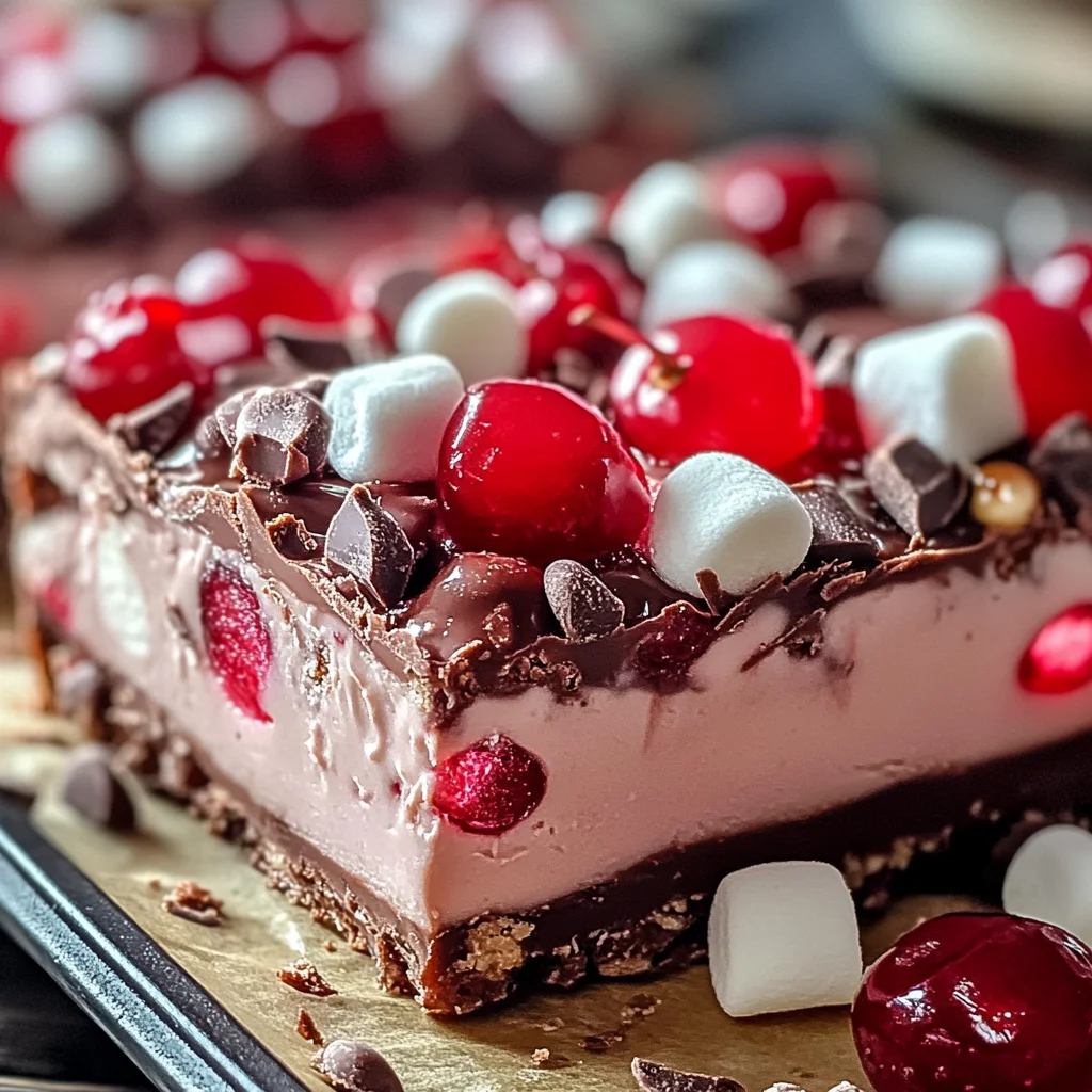 Cherry Marshmallow Fudge Bars