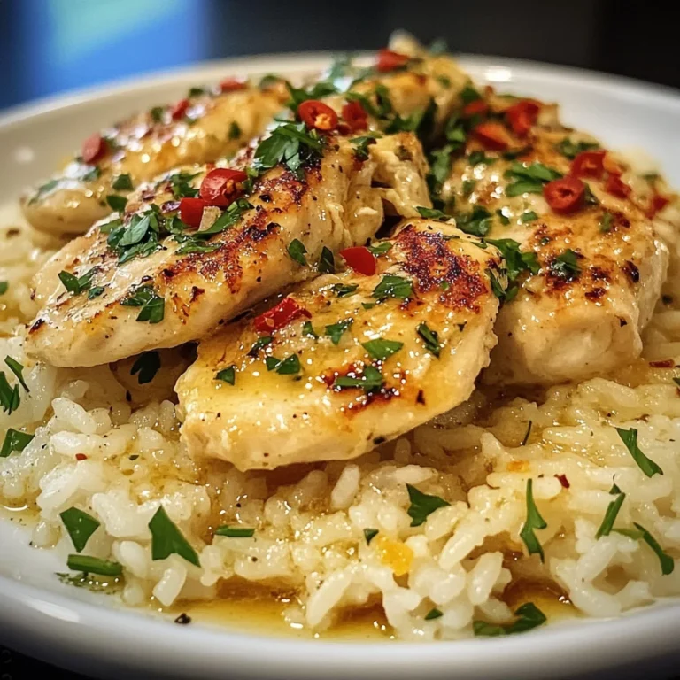 Chicken Scampi with Garlic Parmesan Rice