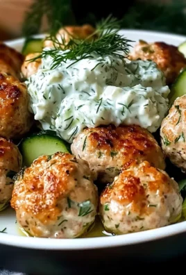 Greek Chicken Meatballs with Tzatziki Sauce