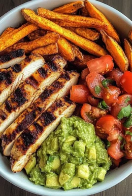 Grilled Chicken Power Bowl with Sweet Potato Fries & Fresh Guac