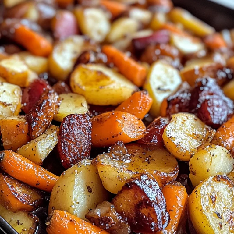 Maple Dijon Roasted Apples & Carrots