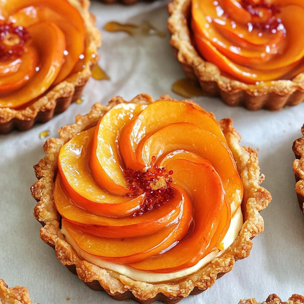 Persimmon Almond Rosette Tarts