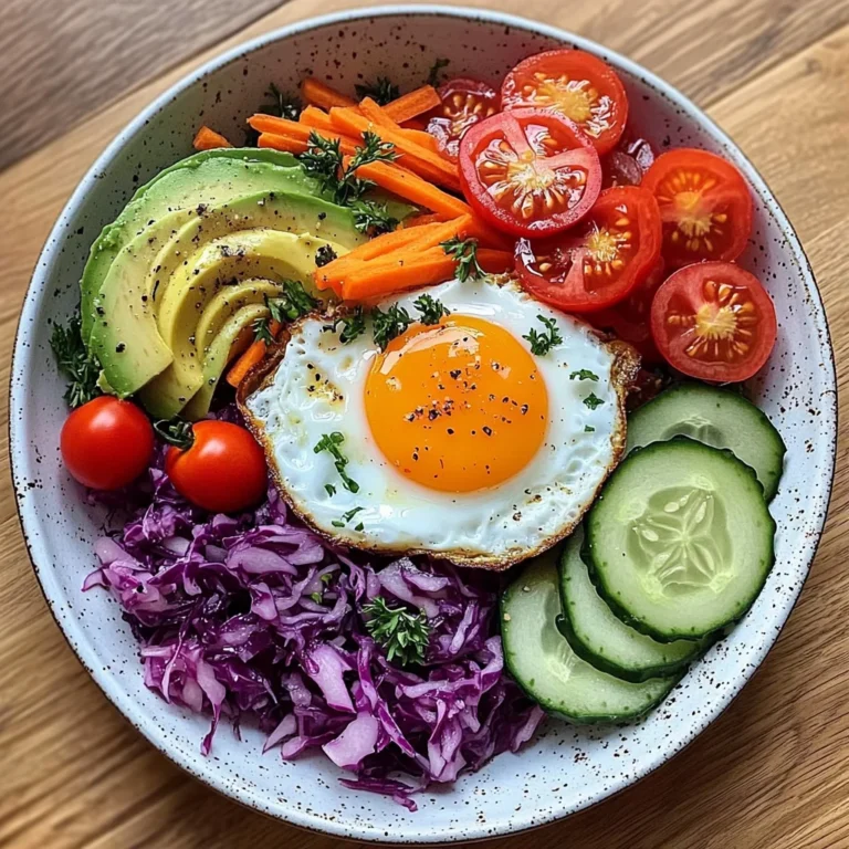Rainbow Veggie and Sauerkraut Plate with Sunny Eggs