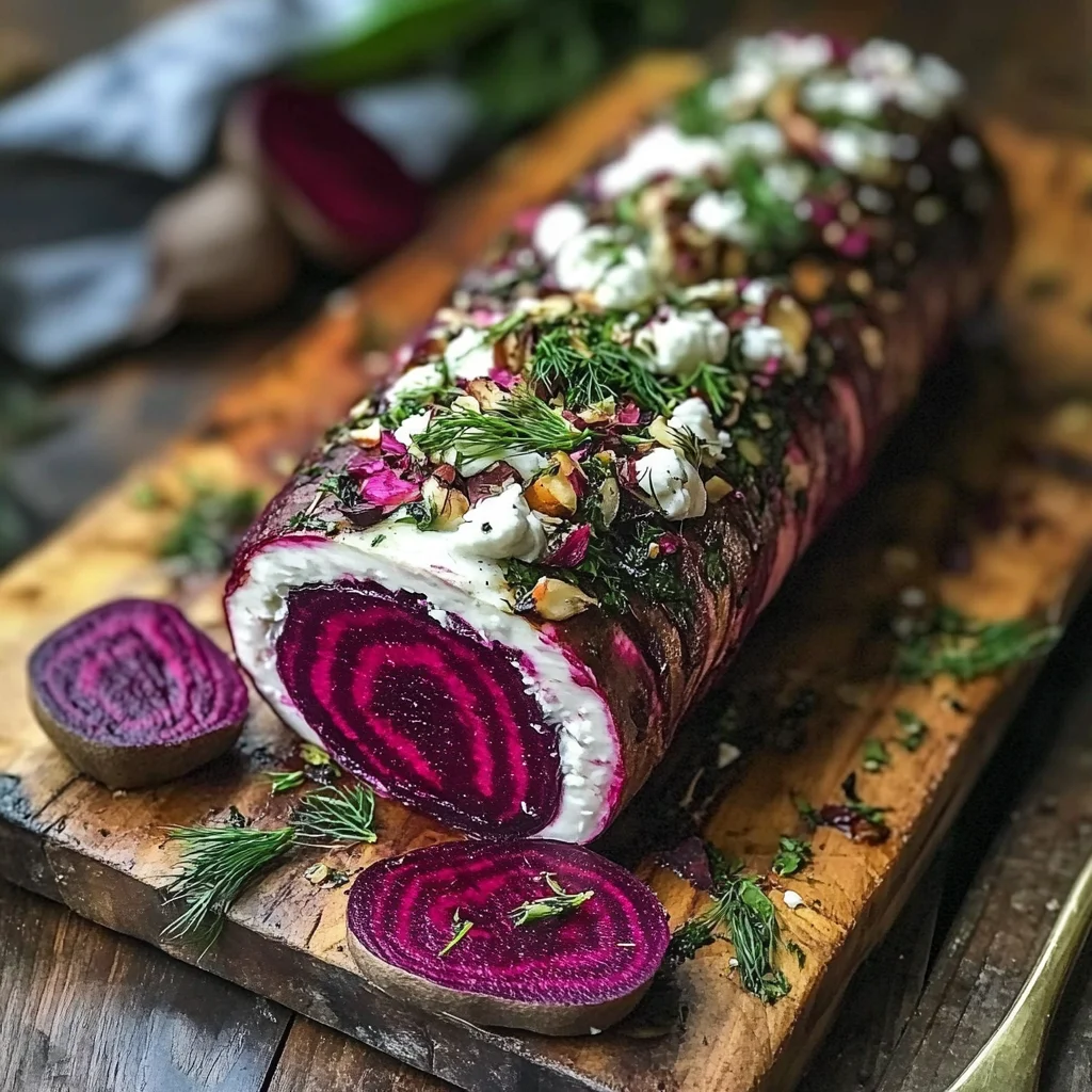 Beet and Goat Cheese Log