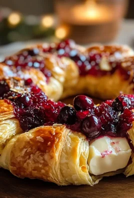 Brie Cheese and Cranberry Christmas Wreath