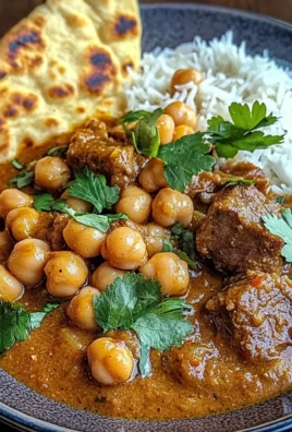 Coconut Lamb Curry with Chickpeas and Garlic Naan