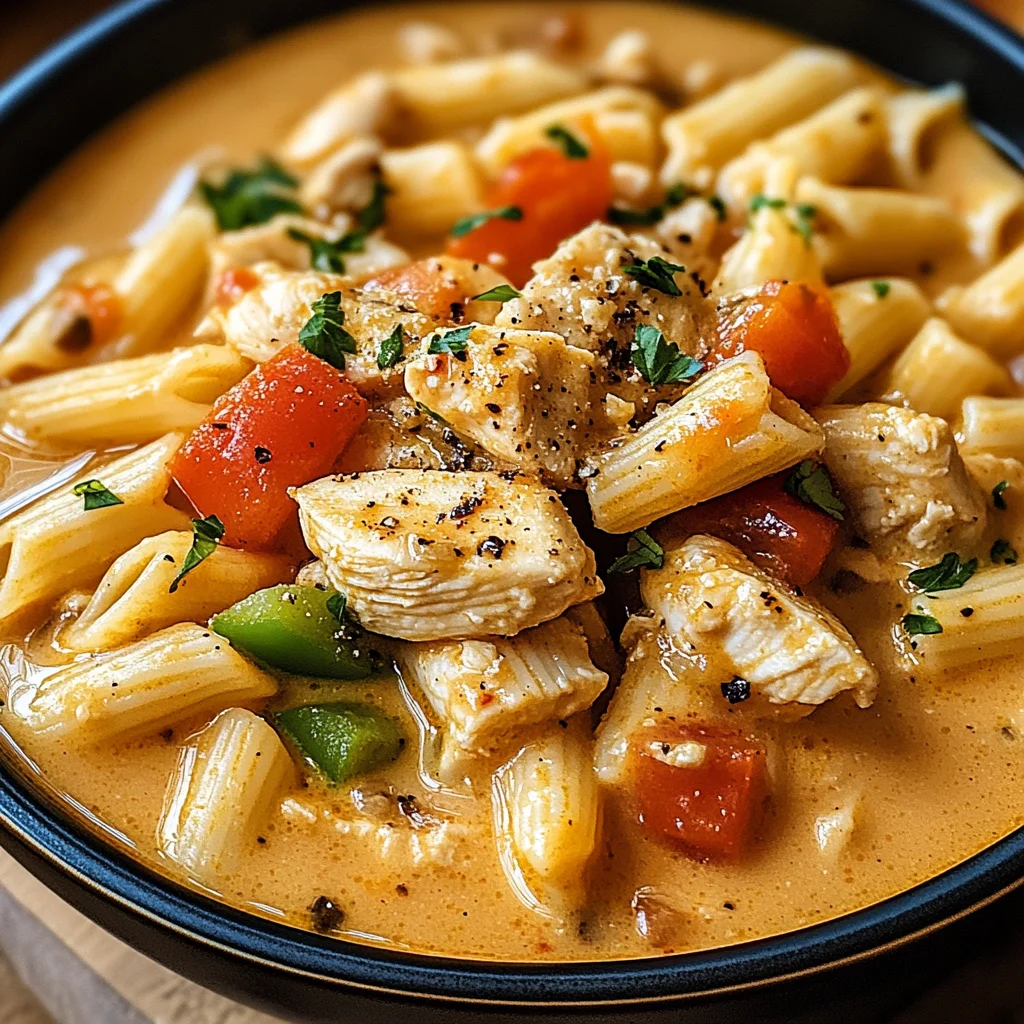 Creamy Cajun Chicken Pasta Soup