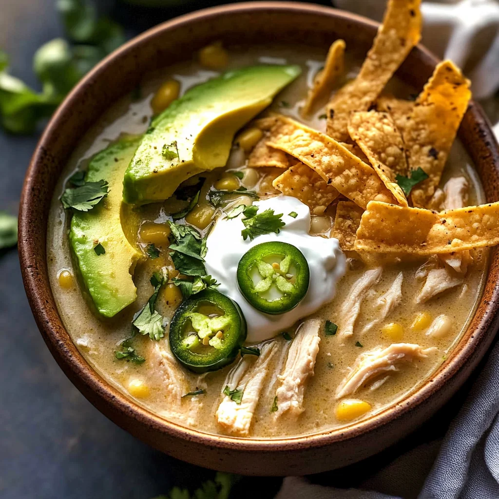 Flavorful Crockpot White Chicken Chili Soup