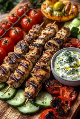 Greek Chicken Souvlaki Grazing Board with Feta Dip – A Mediterranean Feast to Share