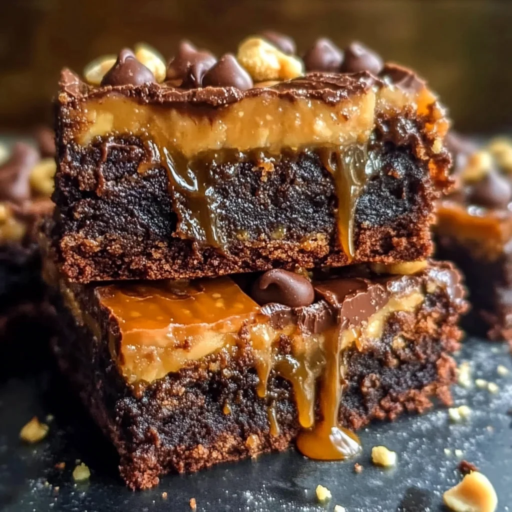Outrageous Snickers Brownies