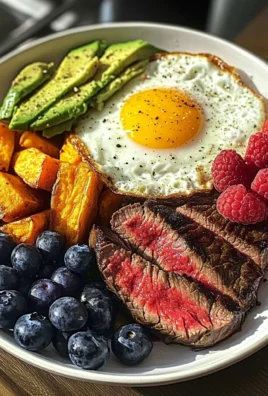 Steak & Sunny Eggs Power Plate with Sweet Potato, Avocado & Berries