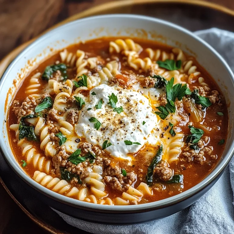 Ultimate Cheesy Beef Lasagna Soup